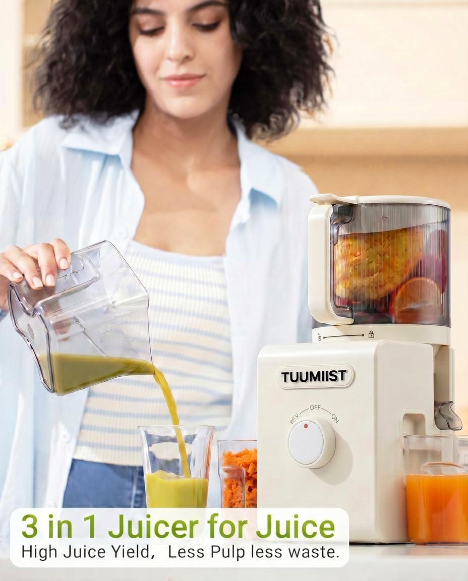 TUUMIIST 3-in-1 Juicer Machines, Makes Juice & Sorbet & Nut Milk