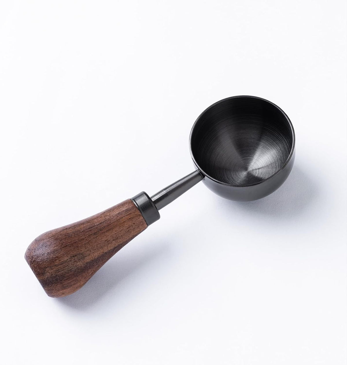 Retro Vintage Stainless Steel Coffee Scoop with Walnut Wood Handle, 10g Espresso Measure, 30ml Water Capacity (1, Gunmetal)