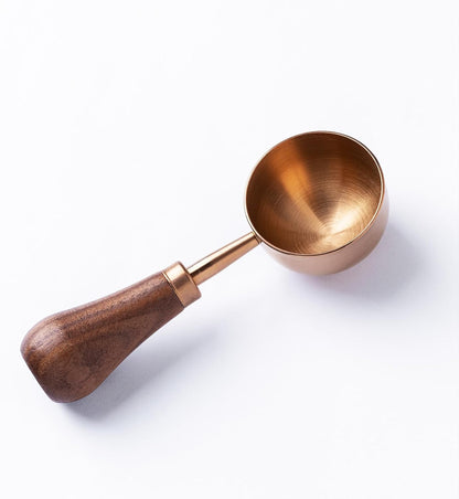 Retro Vintage Stainless Steel Coffee Scoop with Walnut Wood Handle, 10g Espresso Measure, 30ml Water Capacity (1, Gunmetal)