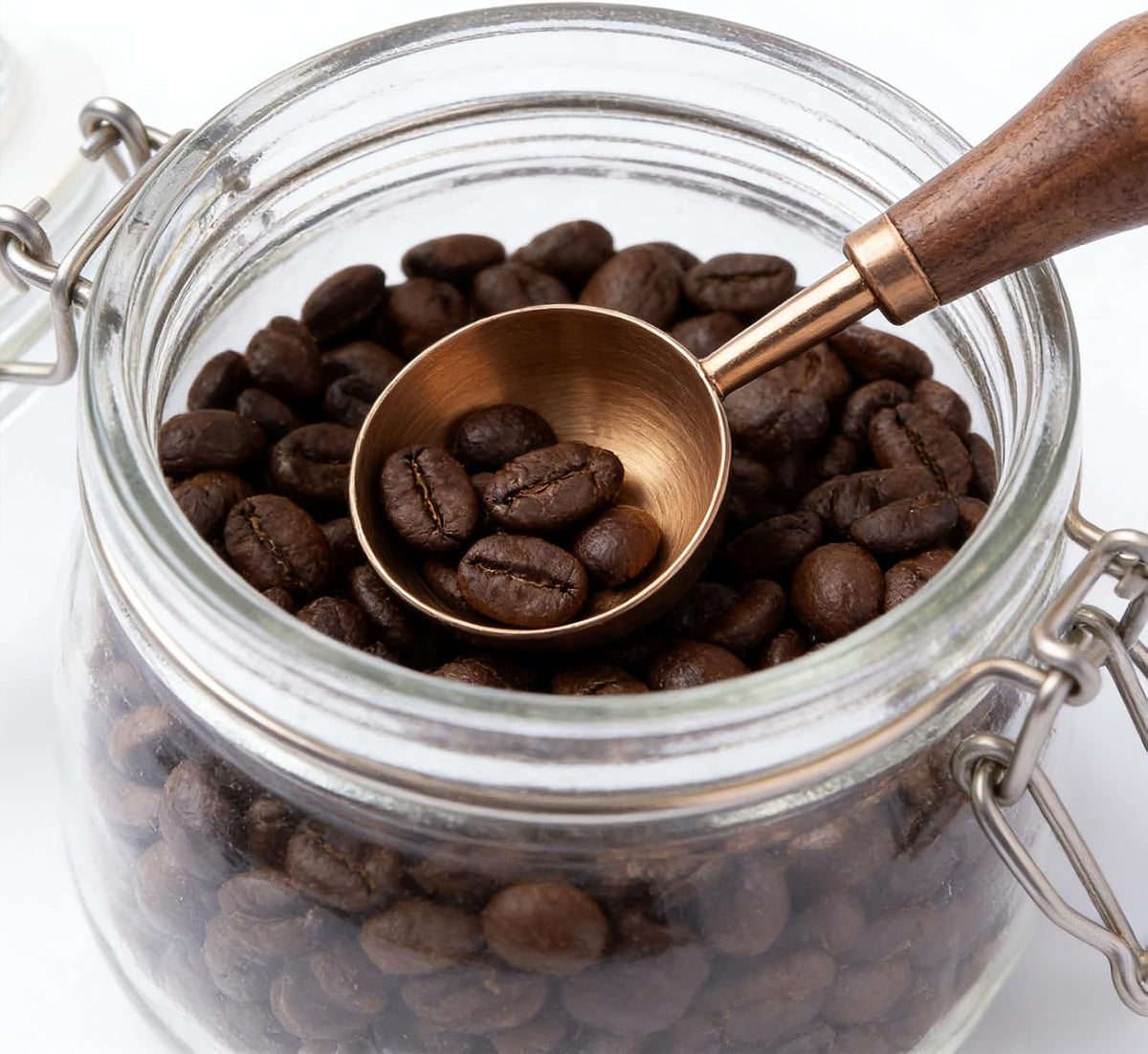 Retro Vintage Stainless Steel Coffee Scoop with Walnut Wood Handle, 10g Espresso Measure, 30ml Water Capacity (1, Gunmetal)