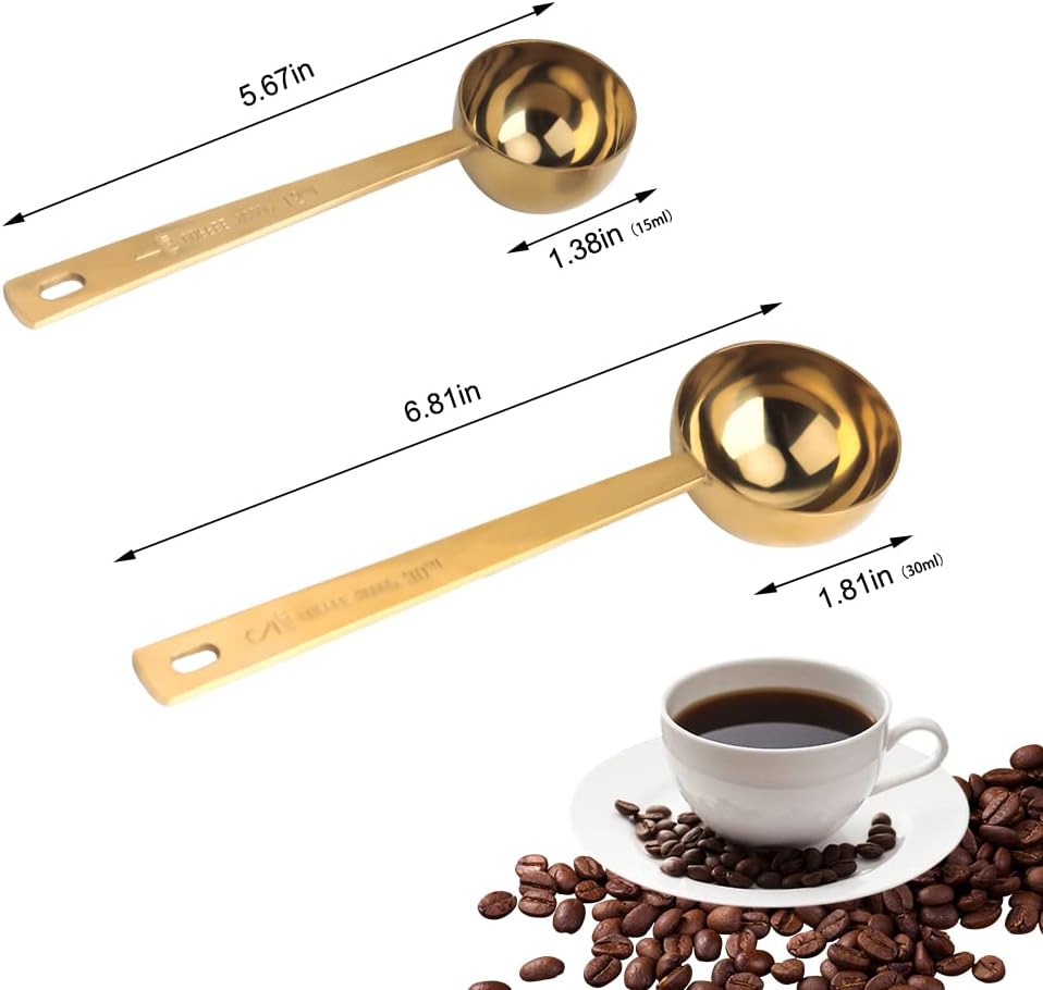 Coffee Scoop Set,Stainless Steel Coffee Spoons Short Handles,Tablespoon Measure Spoon Set Fit Coffee, Loose Tea, Sugar Or Flour(3 pieces,15ml)