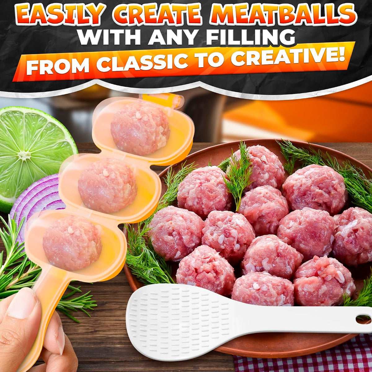 Rice Ball Mold, Shake to Make 3 Bite-Size Balls in Seconds