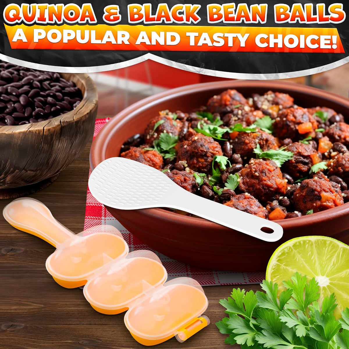 Rice Ball Mold, Shake to Make 3 Bite-Size Balls in Seconds