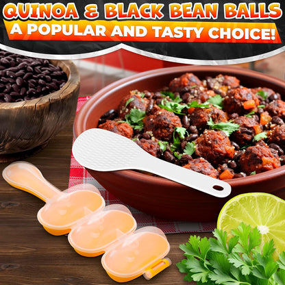 Rice Ball Mold, Shake to Make 3 Bite-Size Balls in Seconds