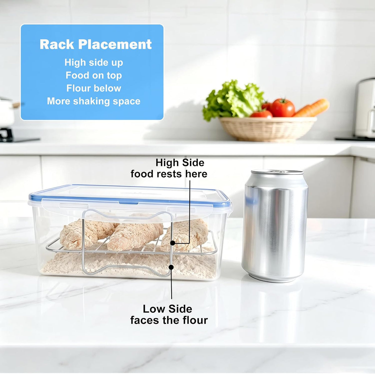 Batter Bowl with Lid, Breading Container, Just Flip