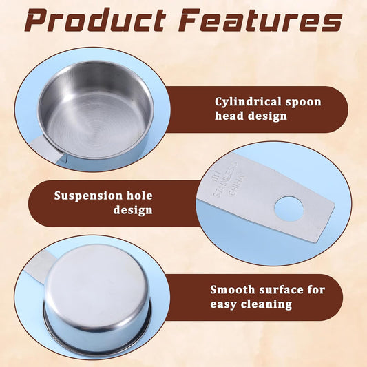 4 Pcs 1/4 Cup Measuring Cup, 60 ml Stainless Steel Measuring Cups Inner Scale Metal Liquid Measure Scoop 2 oz Cups for Coffee, Cooking, Baking, Kitchen Wet and Dry Ingredients, Dishwasher Safe