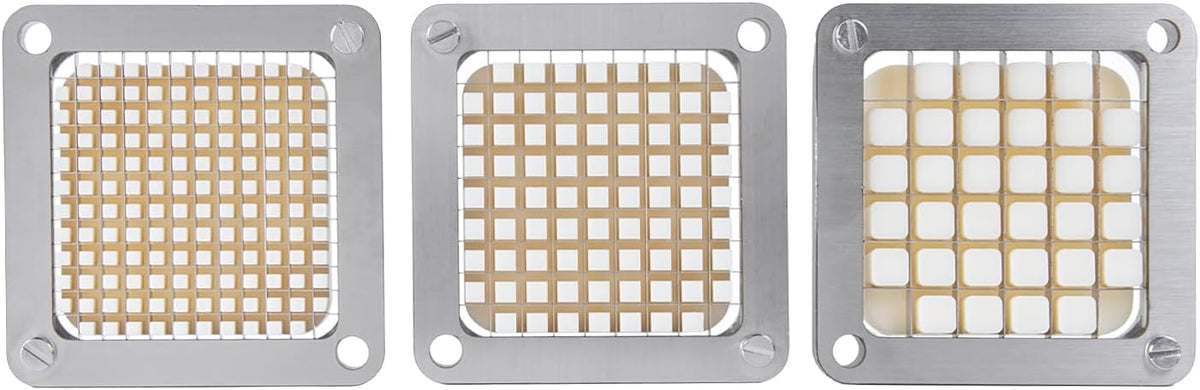 1/2" 1/4" 3/8" Multi-model universal Stainless Steel Replacement Chopper Blade & Pusher Block Set For Commercial Vegetable Cutter Dicer Strip Interchangeable Blade (3/8 inch)