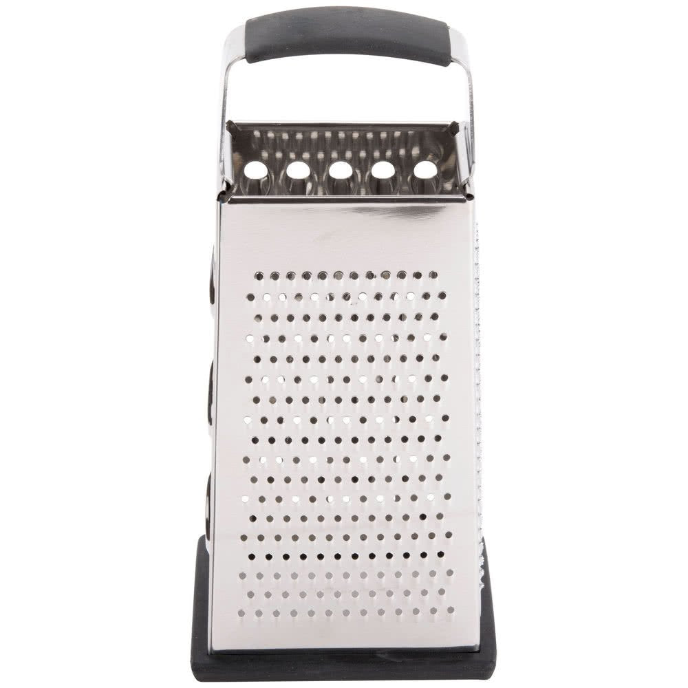 SG205BH, Cash & Carry Back Of The House Box Grater, Large 9" Size, 4-Sided Tapered Design, Anti-Slip Base, Dishwasher Safe, Stainless Steel, Ideal for Shredding Veggies and Grating Cheese