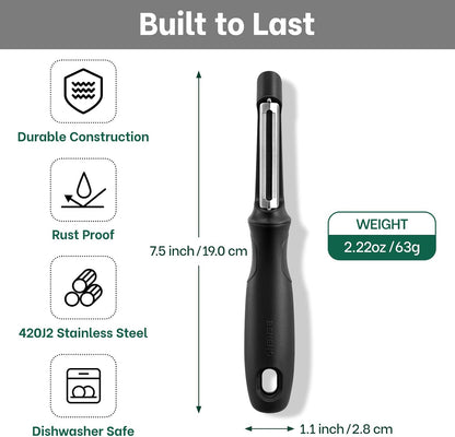 Swivel Vegetable Peeler, Premium Smooth Peeling Potato Peeler, Black