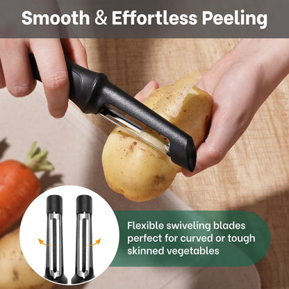 Swivel Vegetable Peeler, Premium Smooth Peeling Potato Peeler, Black