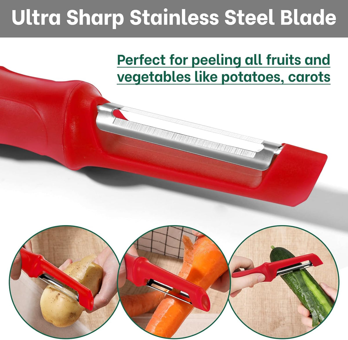 Swivel Vegetable Peeler, Premium Smooth Peeling Potato Peeler, Black
