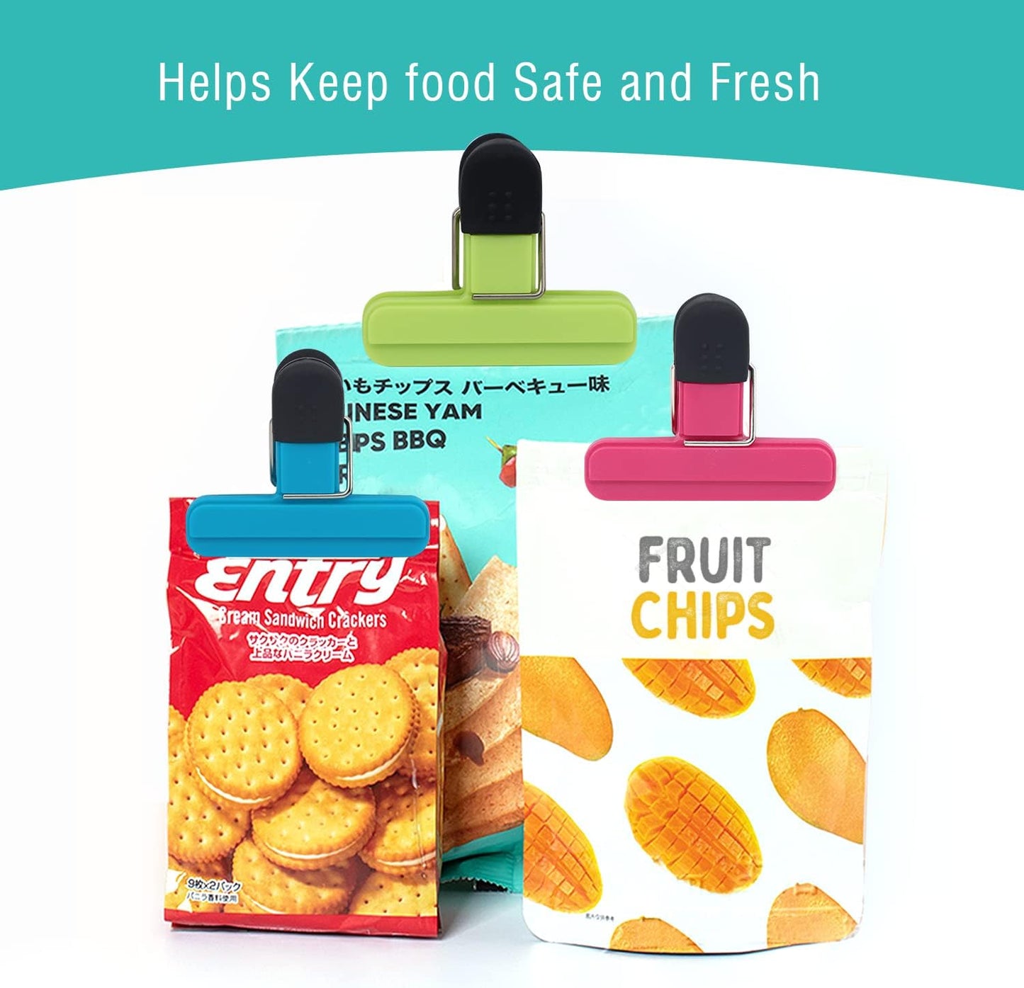 Bag Clips, Kitchen Food Clips for Refrigerator Food Storage Packages, Snack Bags, Photos for Home, Office, School and More