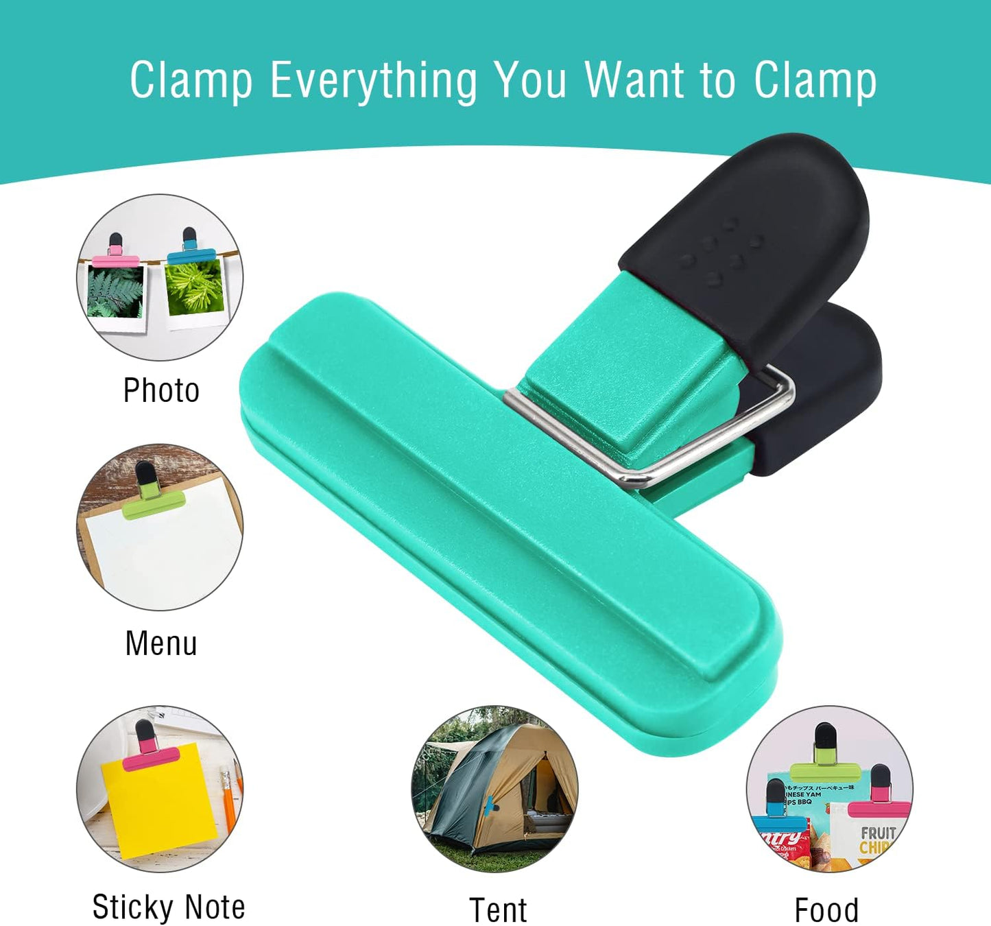 Bag Clips, Kitchen Food Clips for Refrigerator Food Storage Packages, Snack Bags, Photos for Home, Office, School and More