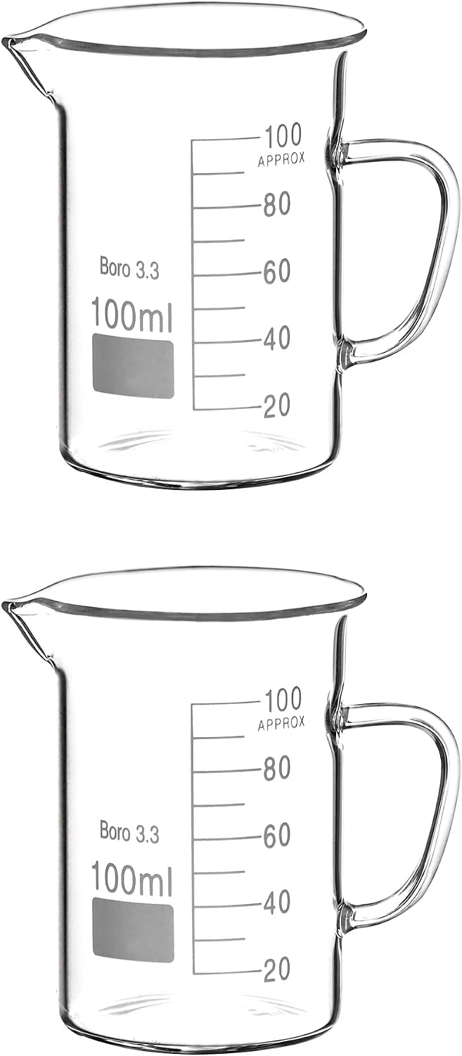 500ml Beaker Mug with Handle, Borosilicate Glass Measuring Cup