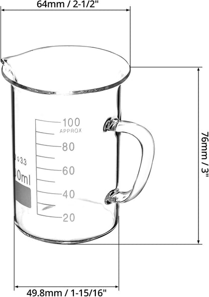 500ml Beaker Mug with Handle, Borosilicate Glass Measuring Cup