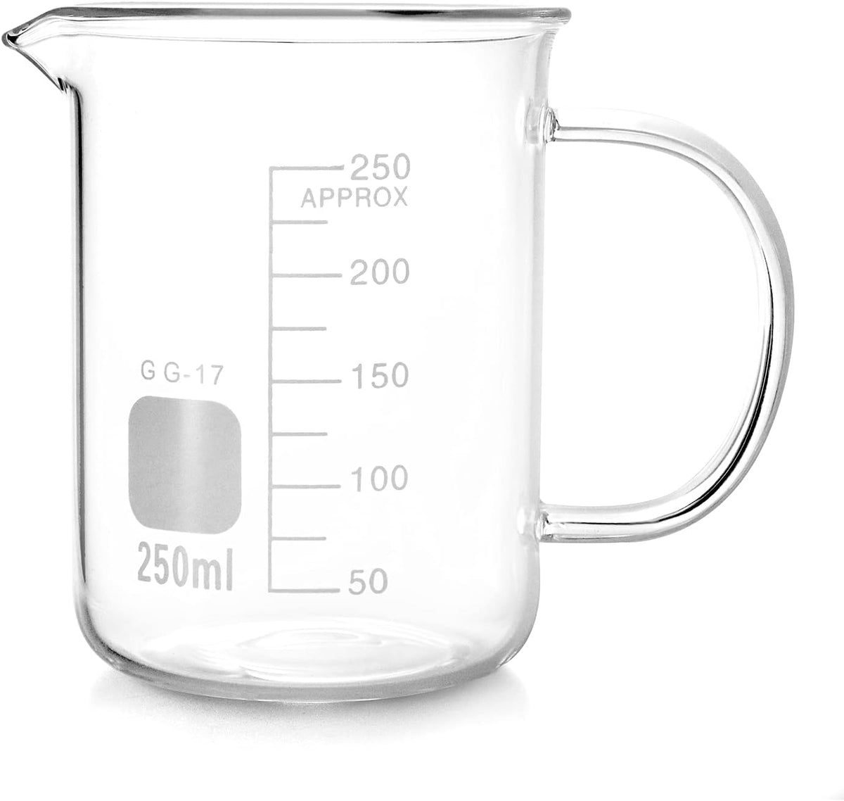 500ml Beaker Mug with Handle, Borosilicate Glass Measuring Cup