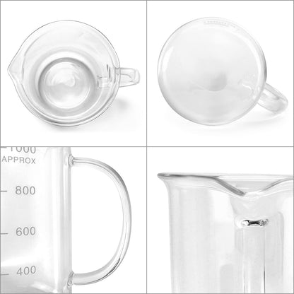 500ml Beaker Mug with Handle, Borosilicate Glass Measuring Cup