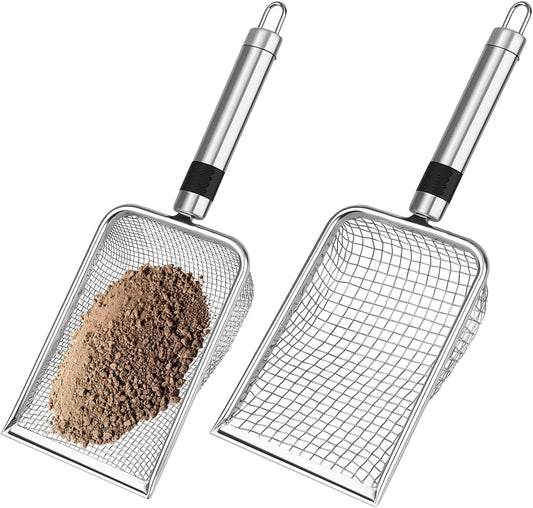 2P Soil Sifter for Gardening, Sand Soil Compost Sieve for Rocks | with Handle (0.2/ 0.1 in Mesh)