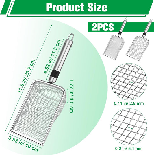 2P Soil Sifter for Gardening, Sand Soil Compost Sieve for Rocks | with Handle (0.2/ 0.1 in Mesh)