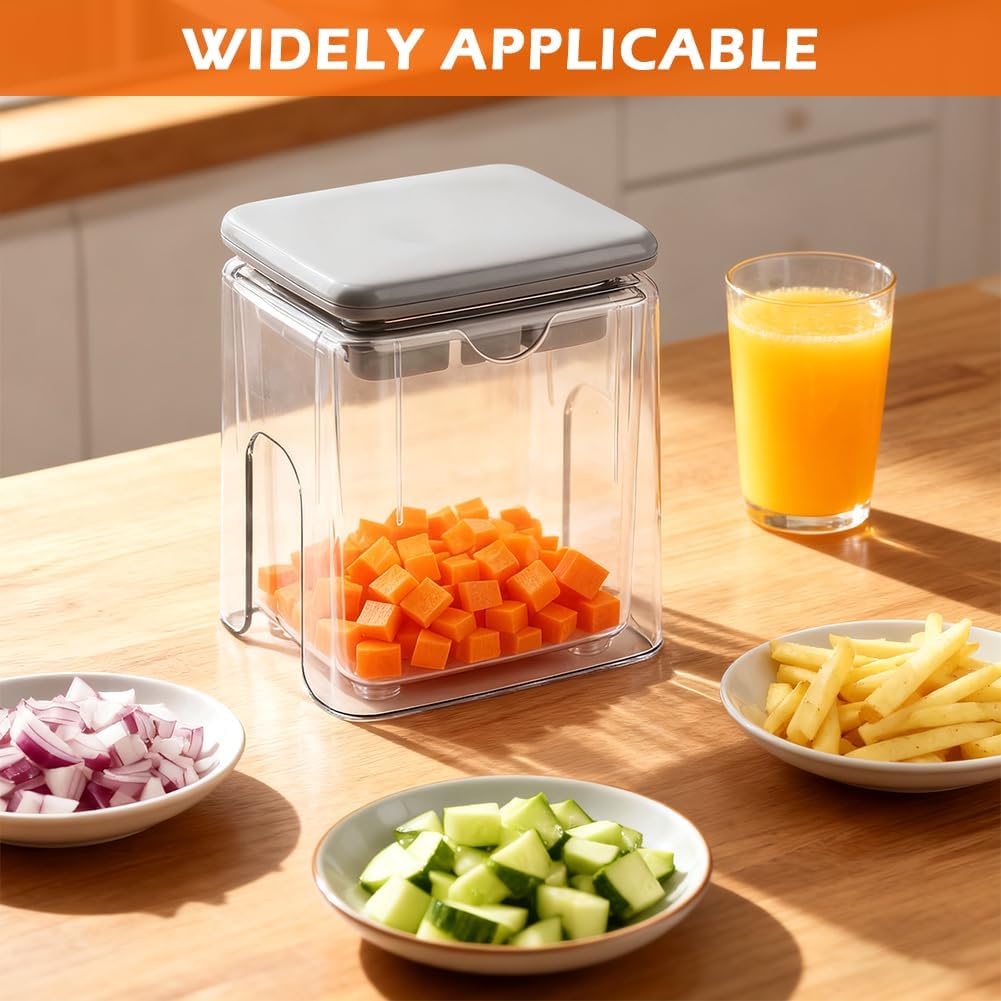 French Fry Cutter, Potato Cutter Fruit Slicer w/ 3 Blades, 1 Juicing Mold