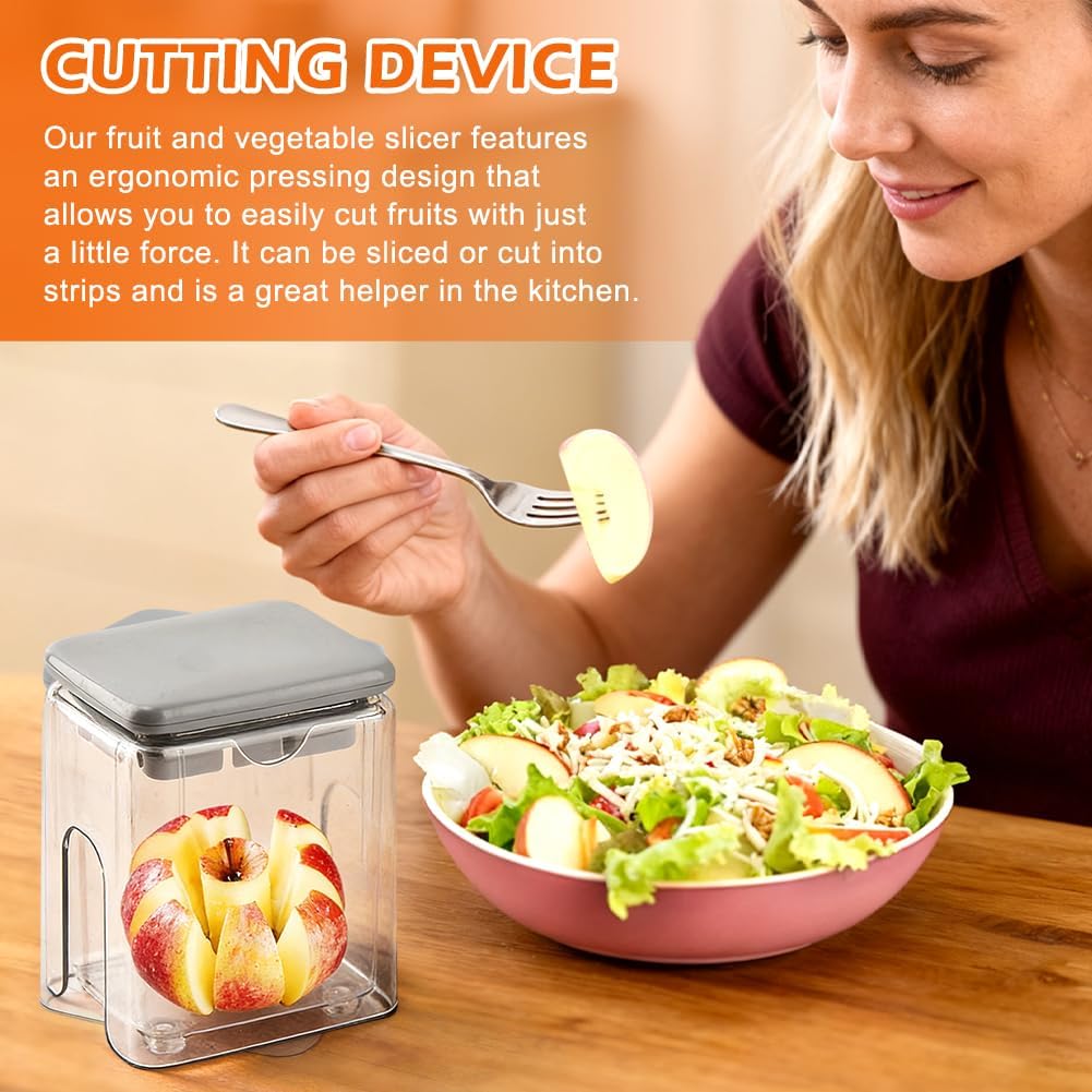French Fry Cutter, Potato Cutter Fruit Slicer w/ 3 Blades, 1 Juicing Mold