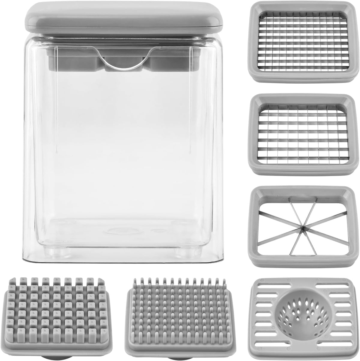 French Fry Cutter, Potato Cutter Fruit Slicer w/ 3 Blades, 1 Juicing Mold