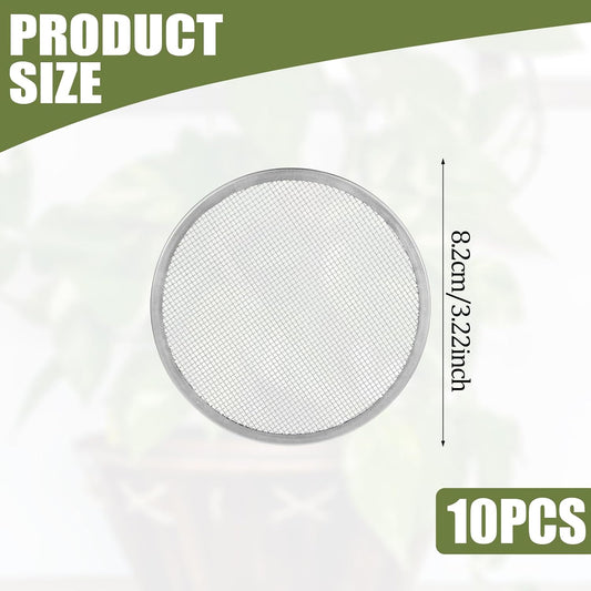 10 Pack Stainless Steel Screen Filter Strainer Lid for 86mm Wide Mouth Mason Jar, Sprouting Lids, Mason Jar Sprouting Lids, Regular Mouth Mesh Bean Sprout Sieve Lids for Bean, Alfalfa, Broccoli