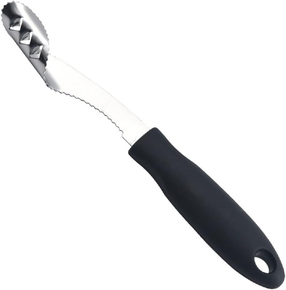 Jalapeno Pepper Corer, Stainless Steel Chili Corer Remover Deseeder kitchen Tool with Serrated Slice and Rubber Handle for Barbecue Cooking Accessories Kitchen Gadgets