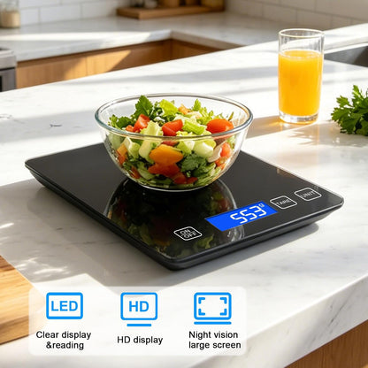 33lb Digital Kitchen Food Scale | Food Scales for Kitchen Weight Grams and Ounces Pounds/Ounces/Grams be Freely Changed for Daily Use Home Baking