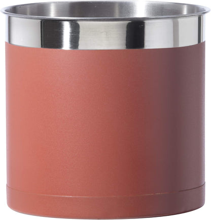 Stainless Steel Jumbo Utensil Holder - 7" Utensil Caddy, Weighted Base for Stability - Extra Large Utensil Crock and Countertop Utensil Organizer, Stainless Steel