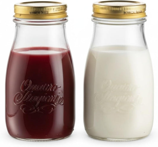 Quattro Stagioni Bottle - ClearGold, Set of 2
