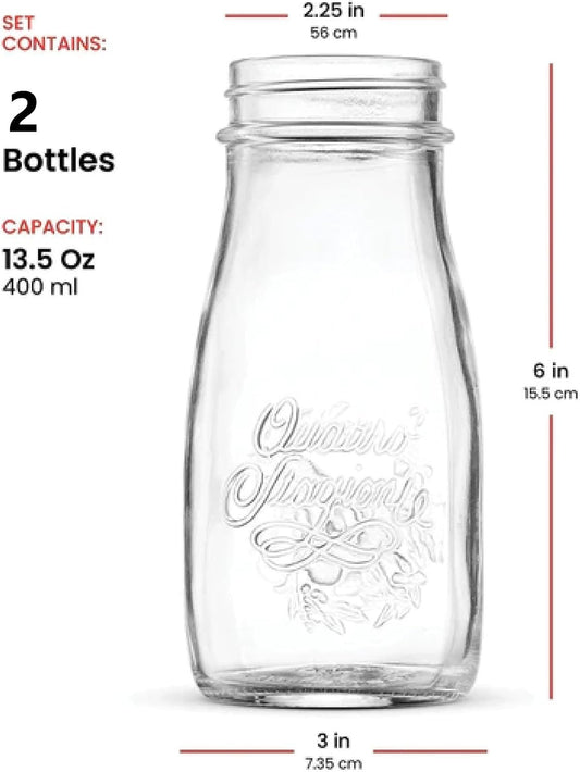 Quattro Stagioni Bottle - ClearGold, Set of 2