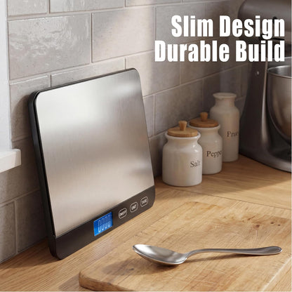 Dual Platform Kitchen Scale, Digital Food Scale with Dual Display, Two Scales in One for Heavy and Precise, 33lb/0.01g/0.001oz, Stainless Steel, 7 Units Tare, for Baking, Sourdough, Cooking