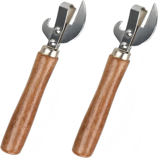 Manual Can Opener Stainless Steel, Vintage Camping Can Opener | Old Fashioned Metal Can Opener for Kitchen & Camping, Side Cut Manual Can Opener with Smooth Edge, Non-Electric Bottle Opener