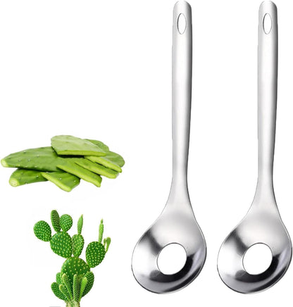 2Pcs Cactus Peeler Spoon, Stainless Steel Rice Meat Dumplings Spoon Squeezing Meatball Artifact Kitchen Tools, Peelers, Graters, Peelers and Slicers for Kitchen Utensils and Gadgets