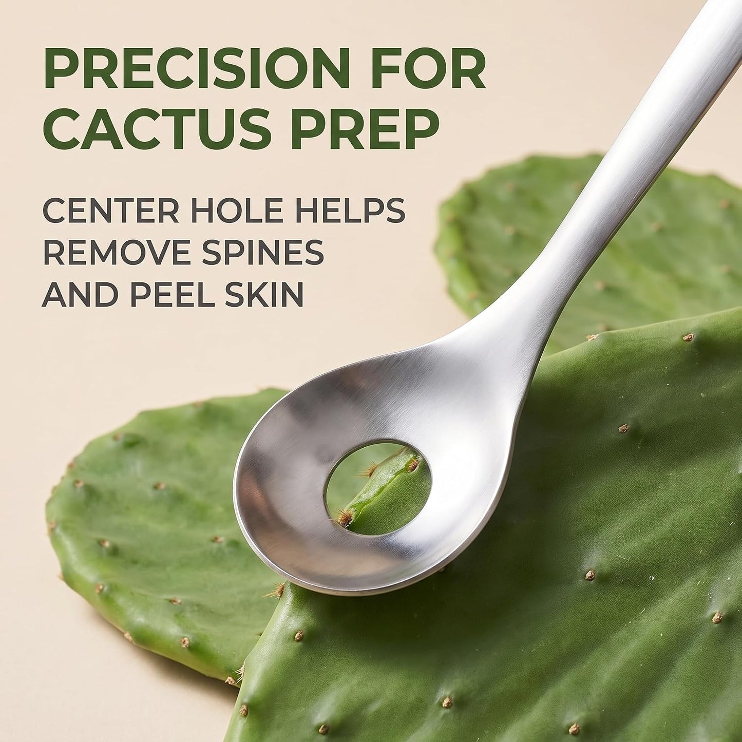 2Pcs Cactus Peeler Spoon, Stainless Steel Rice Meat Dumplings Spoon Squeezing Meatball Artifact Kitchen Tools, Peelers, Graters, Peelers and Slicers for Kitchen Utensils and Gadgets