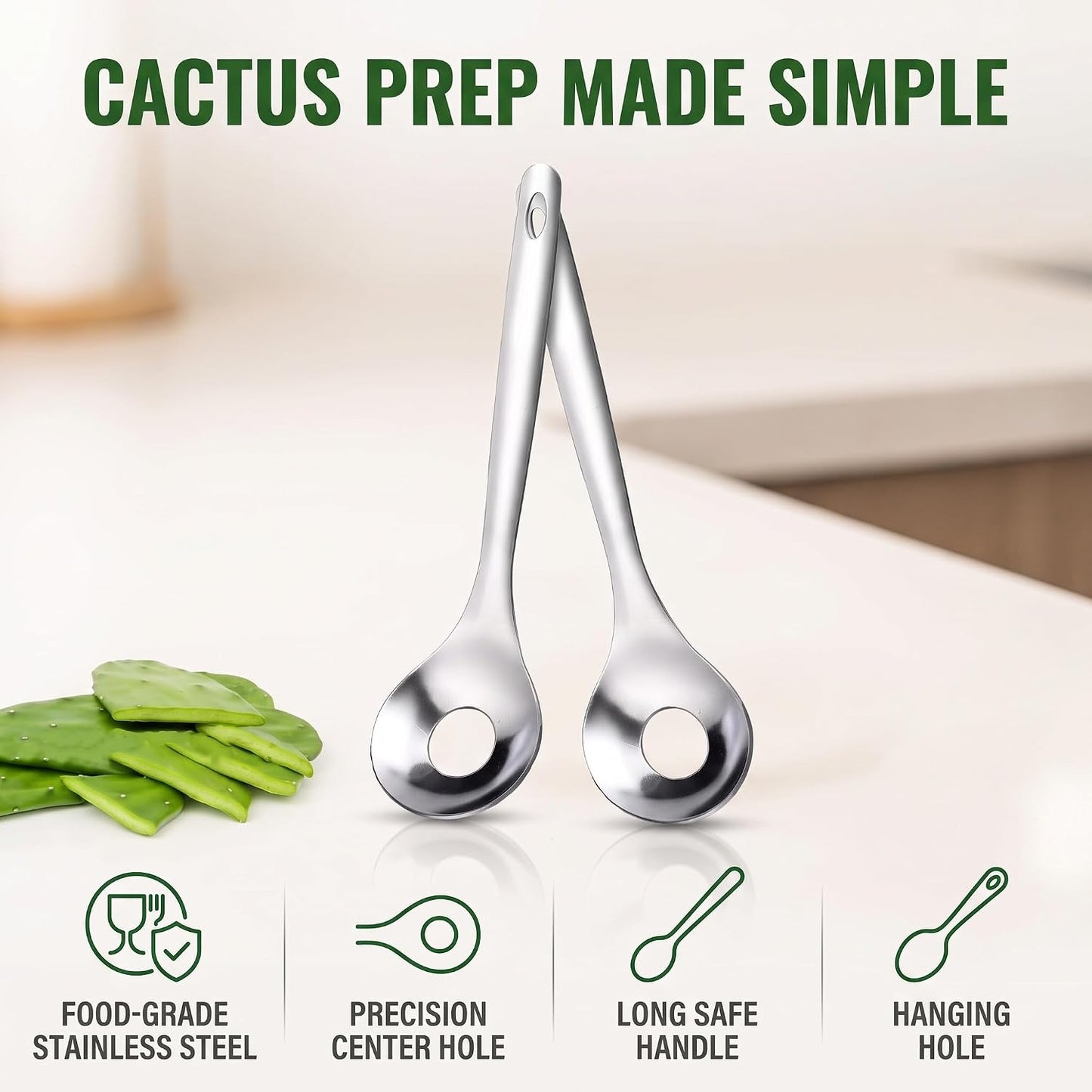 2Pcs Cactus Peeler Spoon, Stainless Steel Rice Meat Dumplings Spoon Squeezing Meatball Artifact Kitchen Tools, Peelers, Graters, Peelers and Slicers for Kitchen Utensils and Gadgets