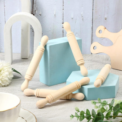 20 Pcs Mini Rolling Pin 5.5 Inches Wooden Roller for Crafts Baking