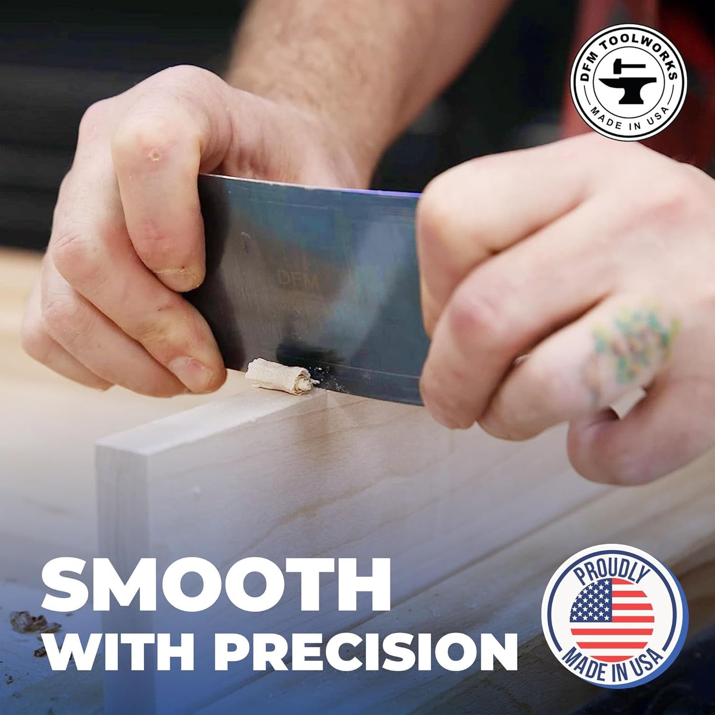 Rectangle Card Scraper - Precision Cabinet Multi-use Scraper for Woodworking, Wood Fine Finishers, Glue Scraper, Quality Handcrafted Card Shaping Tool - Made in USA, 2 Quantity - Blue