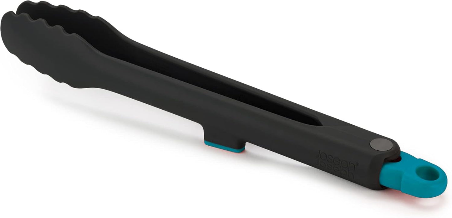 Duo Lockable Tongs Hygienic with Integrated Tool Rest & Non-Slip Feet, Suitable for Non-Stick Cookware, Heat-Resistant, BPA Free