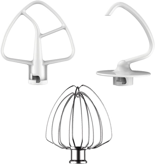 Mixer Attachments for KitchenAid 5QT Tilt-Head Mixer, 3 PCS | For KitchenAid 4.5/5 Quart Tilt-Head Mixer, K45WW K45DH K45B Replacement, Dishwasher Safe, Mixer/Machine NOT Included