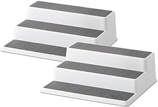 Grey 2 Non-Skid 3-Tier Spice Rack Organizer for Pantry, 2-Pack, 10-Inch