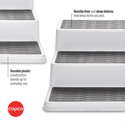 Grey 2 Non-Skid 3-Tier Spice Rack Organizer for Pantry, 2-Pack, 10-Inch