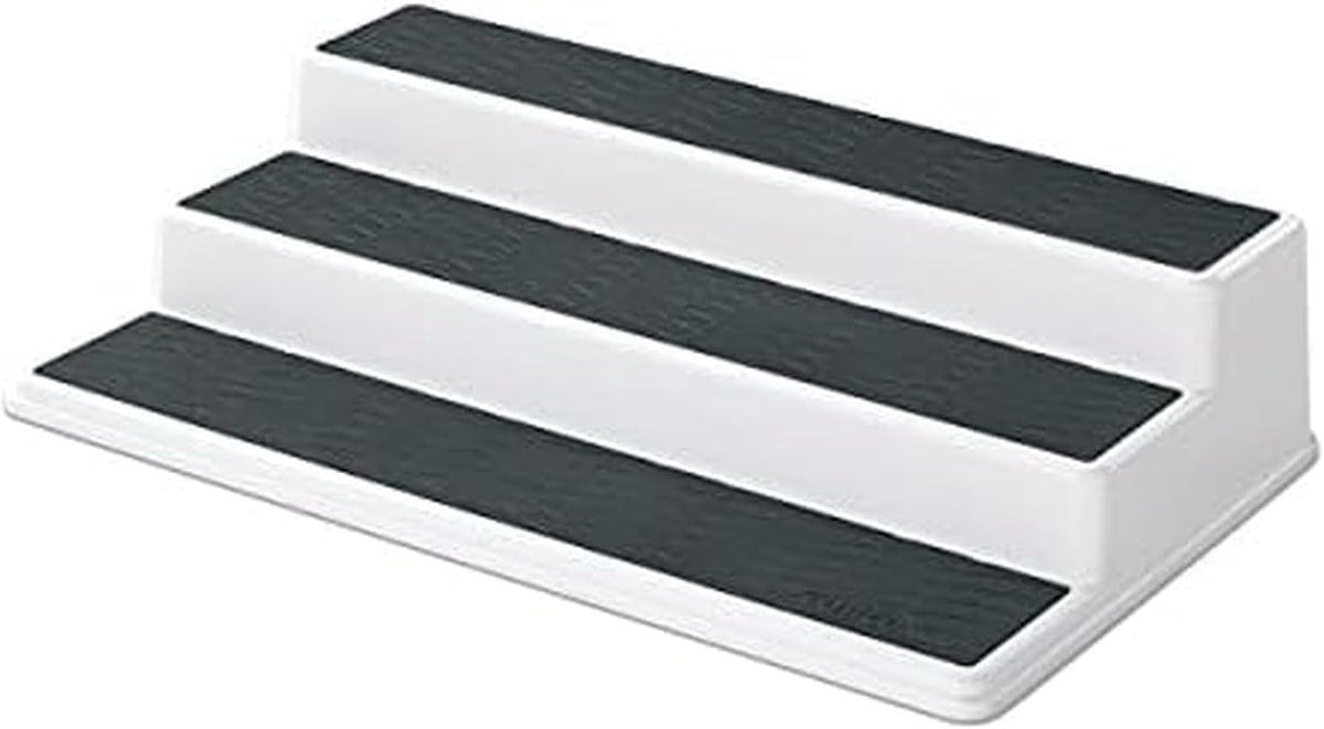Grey 2 Non-Skid 3-Tier Spice Rack Organizer for Pantry, 2-Pack, 10-Inch