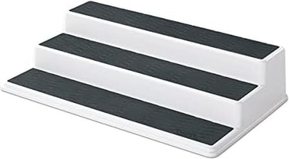 Grey 2 Non-Skid 3-Tier Spice Rack Organizer for Pantry, 2-Pack, 10-Inch