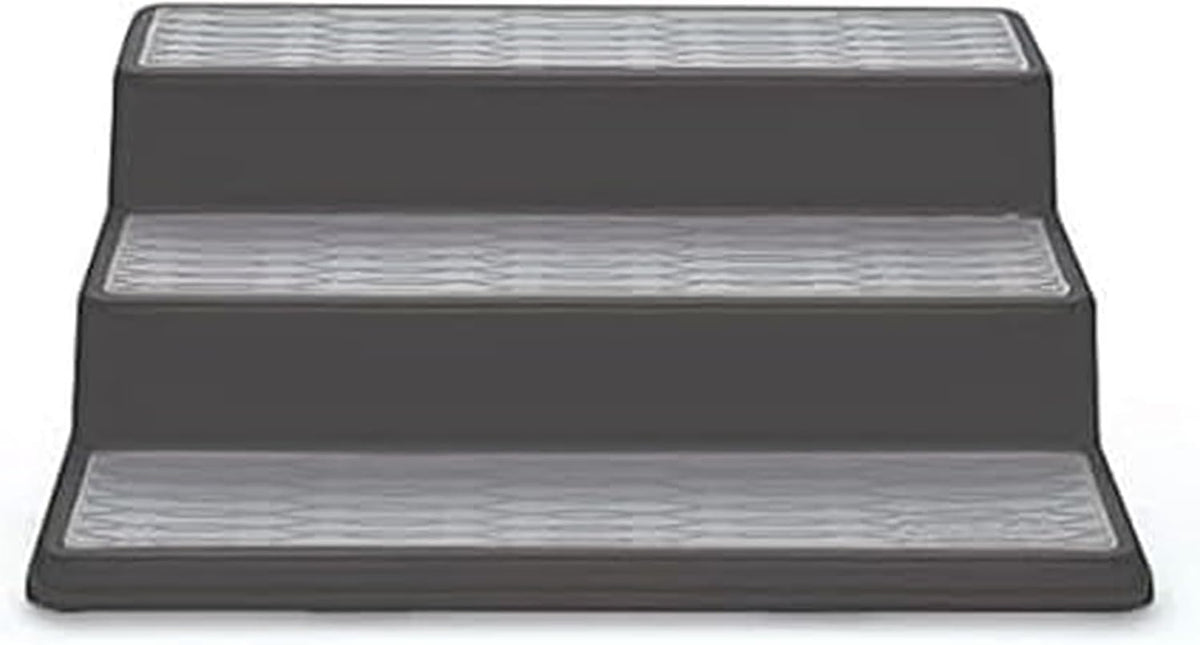 Grey 2 Non-Skid 3-Tier Spice Rack Organizer for Pantry, 2-Pack, 10-Inch