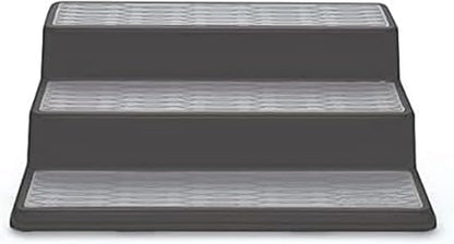 Grey 2 Non-Skid 3-Tier Spice Rack Organizer for Pantry, 2-Pack, 10-Inch