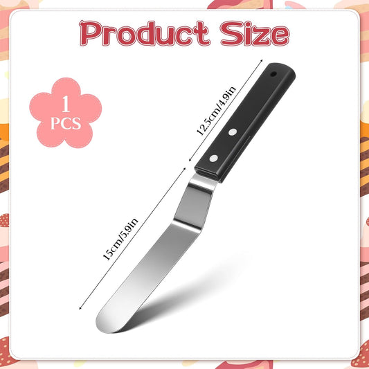 6" Icing Spatula, Professional Angled Offset Spatula Stainless Steel Cake Spatulas Frosting Spatulas with Durable Handle Cake Icing Tools for Cakes Decorating, Pastry, Baking