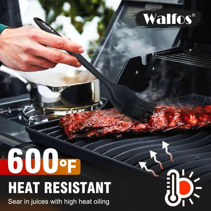 600°F Heat Resistant Silicone Basting Brushes BPA Free Pastry Brush, Spread Oil Butter Sauce for BBQ Grill Baking Kitchen Cooking, Dishwasher Safe (2 SIZE)