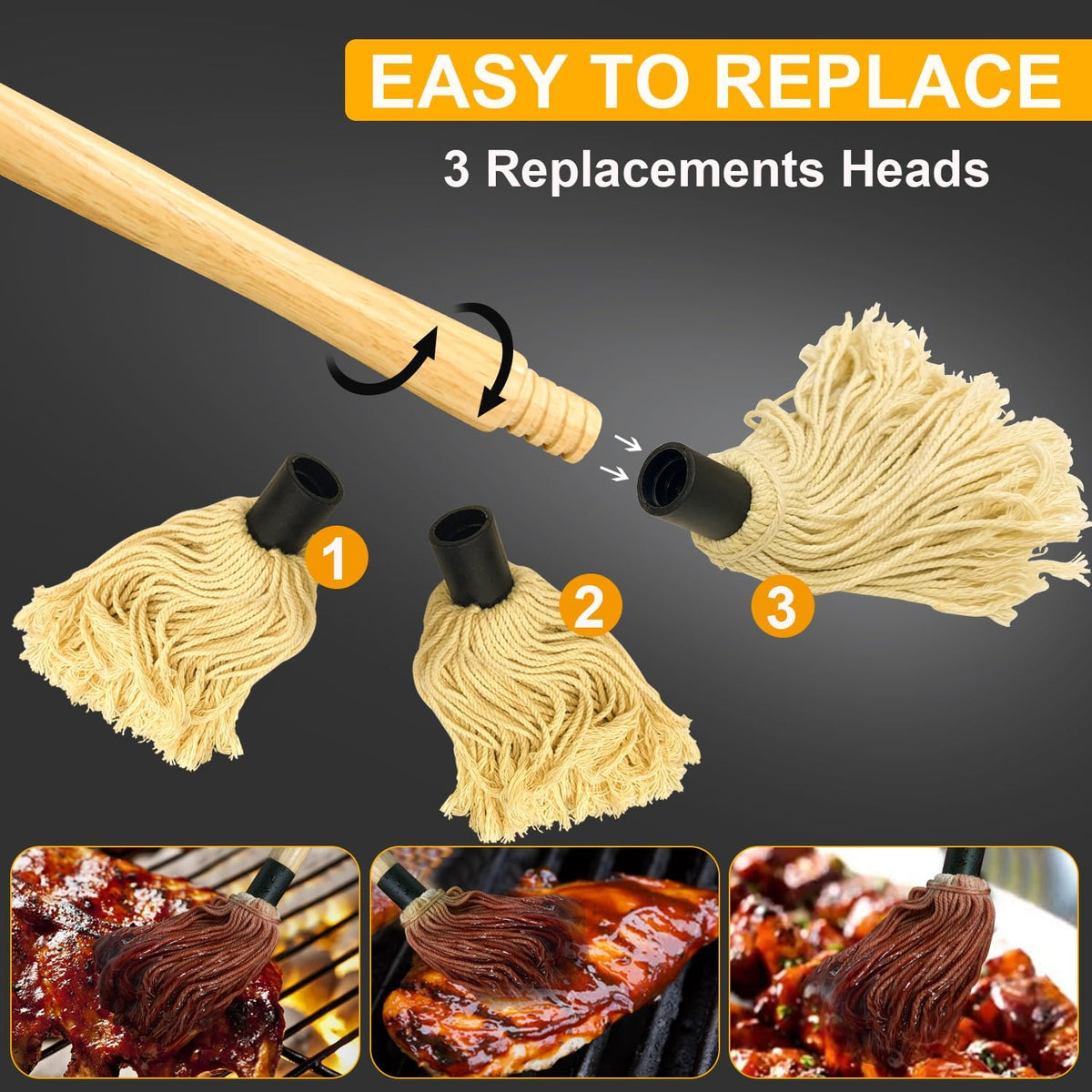 600°F Heat Resistant Silicone Basting Brushes BPA Free Pastry Brush, Spread Oil Butter Sauce for BBQ Grill Baking Kitchen Cooking, Dishwasher Safe (2 SIZE)